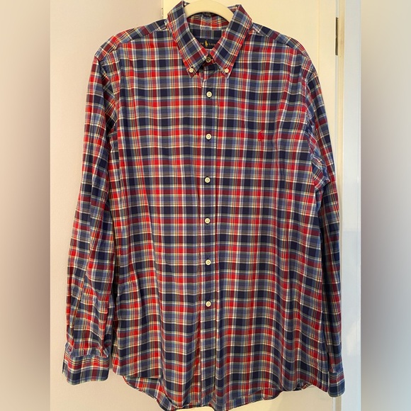 Ralph Lauren Men's Plaid Shirt in Red and Blue - Picture 4 of 10